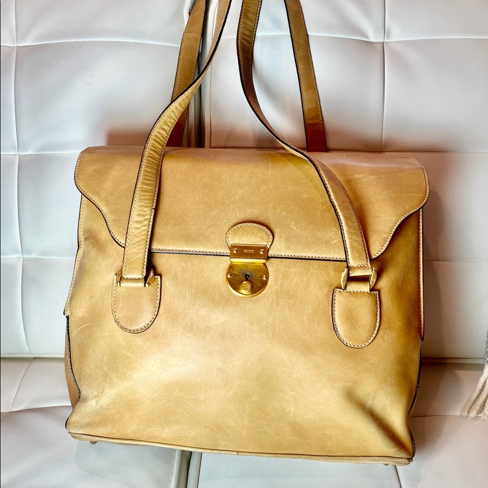 Vintage Gucci Lock Closure Tote